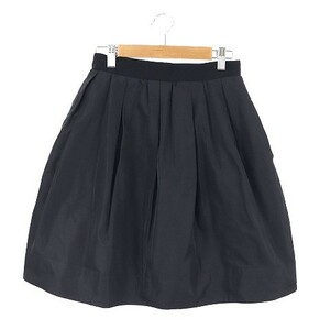 myugemuguet skirt flair Mini silk tuck 36 black black /TM lady's 