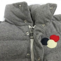 モンクレール MONCLER ダウンジャケット BREVAL GIUBBOTTO トリコロールロゴ ウール混 グレー 0 メンズ_画像3