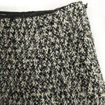 エムプルミエ M-Premier スカート ひざ丈 ツイード オフ白 ブラック 黒 36 レディース_画像2