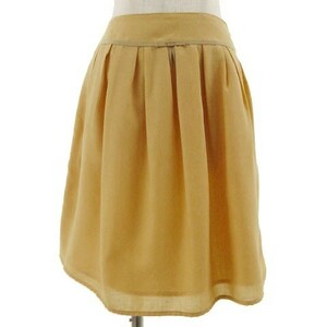 ナチュラルビューティーベーシック NATURAL BEAUTY BASIC スカート ひざ丈 フレアー イエロー系 黄色系 XS レディース