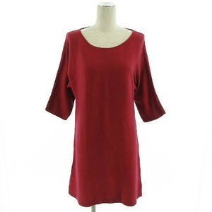  Beams Heart BEAMS HEART knitted 7 minute sleeve long height red group red series lady's 
