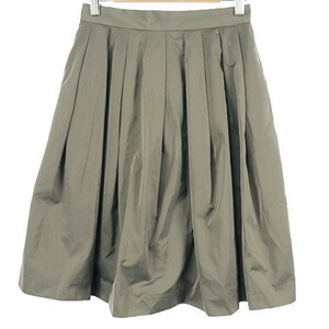  stereo . Dio sSTUDIOUS skirt flair knee height tuck back Zip 0 green khaki /RI13 lady's 