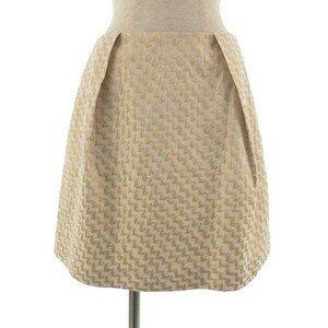  Ray Beams Ray Beams skirt knee height Flare total pattern beige Gold 1 lady's 