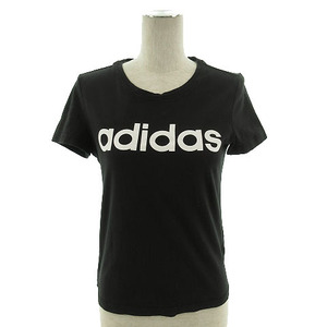 Adidas adidas футболка короткий рукав круглый вырез Logo черный чёрный белый M женский 