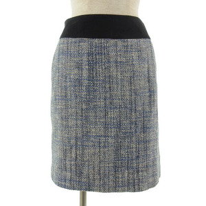  Des Pres DES PRES Tomorrowland skirt knee height tweed blue blue black black off white 0 lady's 