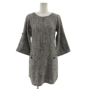  Mayson Grey MAYSON GREY One-piece 7 minute sleeve sleeve roll up knee height linen. made in Japan total pattern gray 1 lady's 