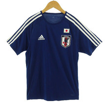 アディダス adidas Tシャツ 半袖 丸首 サッカー 日本代表 背番号11 ブルー 青 M メンズ_画像1