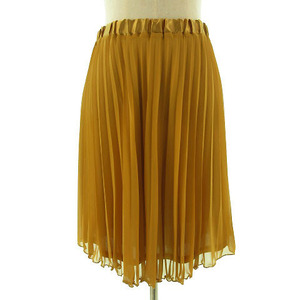  Natural Beauty Basic NATURAL BEAUTY BASIC skirt knee height Flare pleat mustard yellow yellow M lady's 