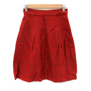  Ballsey BALLSEY Tomorrowland skirt flair knee height wool .36 red red /SY13 lady's 