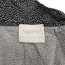 スピック&スパン AUGUSTE 19SS ワンピース プリントミディドレス ノースリーブ ロング フリル 総柄 36 M 黒 白 ブラック ホワイト_画像6