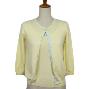  Cynthia Rowley CYNTHIA ROWLEY ensemble knitted cardigan 7 minute sleeve French sleeve 2 yellow yellow lady's 