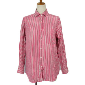  Ray Beams Ray Beams shirt stripe long sleeve cotton Pink Lady -s