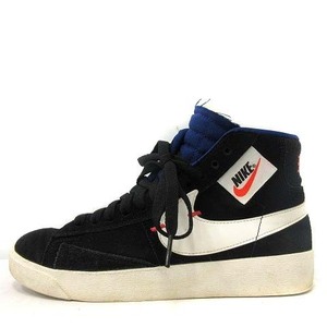 ナイキ NIKE BLAZER MID REBEL スニーカー シューズ ハイカット スエード 22.5cm 黒 ブラック 赤 レッド 白 ホワイト /HH レディース