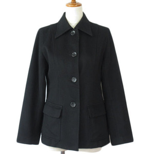  Moga MOGA jacket turn-down collar wool cashmere 2 black black lady's 