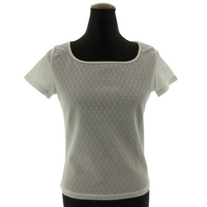  Untitled UNTITLED cut and sewn short sleeves square - neck mesh stretch off white 9 lady's 