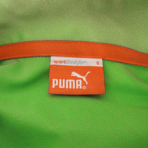 プーマ PUMA ポロシャツ 半袖 ハーフジップ ロゴ刺繍 速乾 総柄 グリーン 緑 ホワイト 白 O メンズ_画像8