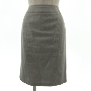  Michel Klein MICHEL KLEIN skirt tight knee height simple cotton . stretch gray 36 lady's 