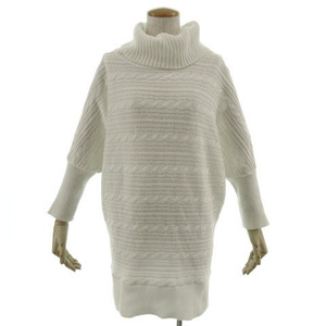  profile PROFILE knitted o cover -torudo Le Mans sleeve cable braided wool . made in Japan off white 38 lady's 