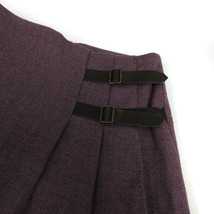 クローラ crolla スカート 台形 ひざ丈 ウール ベルト パープル 紫 36 レディース_画像4