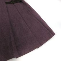 クローラ crolla スカート 台形 ひざ丈 ウール ベルト パープル 紫 36 レディース_画像3