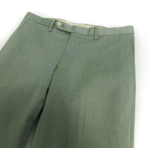 スーツセレクト SUIT SELECT パンツ スラックス コットン混 シンプル グリーン 緑 ウエスト73 メンズ_画像2