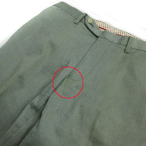 スーツセレクト SUIT SELECT パンツ スラックス コットン混 シンプル グリーン 緑 ウエスト73 メンズ_画像8