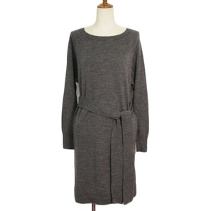  Body Dressing Deluxe BODY DRESSING Deluxe One-piece knitted tie to belt wool 38 gray lady's 