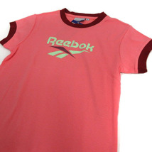 未使用品 リーボック Reebok Tシャツ 半袖 ロゴプリント コットン ピンク レッド 赤 M レディース_画像2