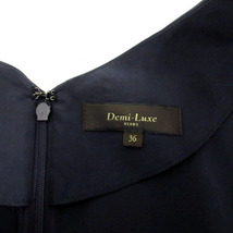 デミルクス ビームス Demi-Luxe BEAMS ワンピース ノースリーブ ミディ丈 ネイビー 紺 36 レディース_画像7