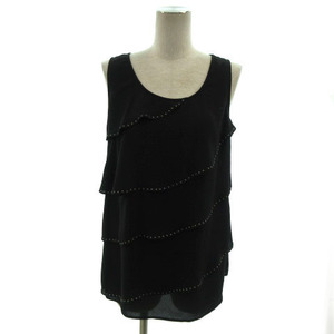  Mayson Grey MAYSON GREY cut and sewn no sleeve tia-do manner studs frill black black 2 lady's 