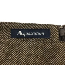 アクアスキュータム AQUASCUTUM スカート タイト ミニ 総柄 ヘリンボーン ウール カシミヤ混 茶 ブラウン ベージュ レディース_画像5