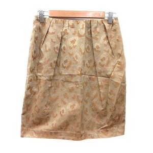  Rope ROPE tight skirt knee height leopard print Leopard 38 beige /YK lady's 