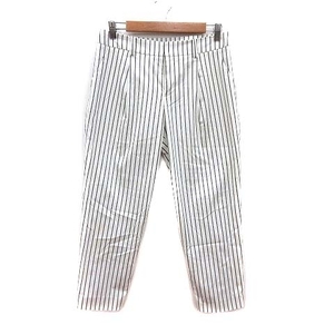  J Press J.PRESS strut pants stripe 11 white white navy blue navy /YK lady's 