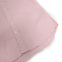 ビームス BEAMS シャツ 半袖 コットン混 シンプル ボタンダウン ピンク M メンズ_画像4