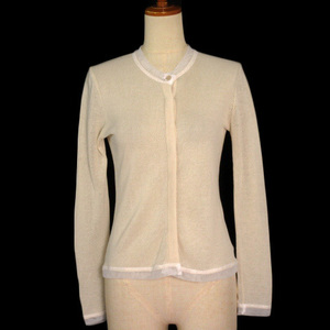 evu-ET VOUS cardigan knitted mesh cotton M ivory lady's 