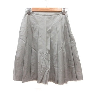  Natural Beauty NATURAL BEAUTY pleated skirt knee height S gray /MN lady's 