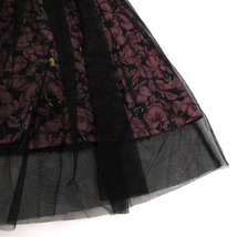 未使用品 ジルスチュアート JILL STUART スカート フレア ミニ チュール 日本製 花柄 ブラック 黒 ピンク 紺 ゴールド 0 レディース_画像3