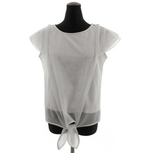 インデックス INDEX カットソー 半袖 裾結び シンプル レイヤード風 ホワイト 白 M レディース