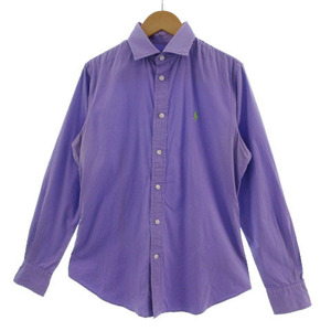 ポロ ラルフローレン POLO RALPH LAUREN シャツ 長袖 刺繍 コットン混 シンプル パープル 紫 6 165/92A メンズ