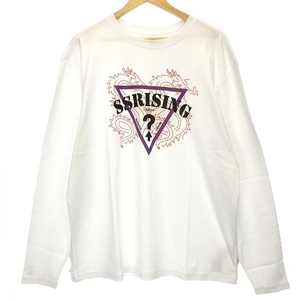 未使用品 ゲス 19AW GUESSx88RISING GUE88RISING Tシャツ 長袖 クルーネック ロンT オーバーサイズ ロゴ プリント S 白 メンズ