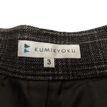 クミキョク 組曲 KUMIKYOKU パンツ ショートパンツ ウール混 グレンチェック グレー ブラック 黒 ゴールド レッド 赤 3 レディース_画像6