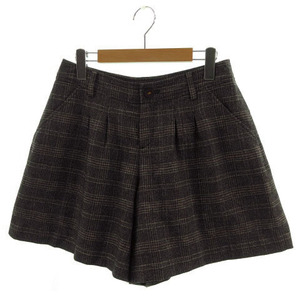 k Miki .k Kumikyoku KUMIKYOKU pants short pants wool . Glenn check gray black black Gold red red 3 lady's 