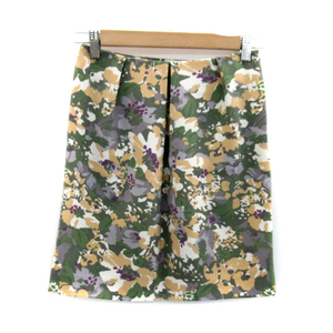  Banner Barrett Banner Barrett tight skirt mini height floral print multicolor 36 green green gray beige /SY21 lady's 