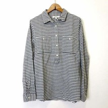 メイドウェル madewell シャツ ブラウス 長袖 プルオーバー ストライプ柄 ストレッチ S グレー 白 レディース_画像1