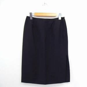  Gucci GUCCI domestic regular skirt tight knee height thin slit plain 42 black black /C lady's 