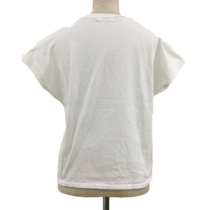 B&Y ユナイテッドアローズ BEAUTY&YOUTH ビューティー&ユース カットソー Tシャツ プルオーバー クルーネック 刺繍 ペイズリー 半袖 白 黄の画像4