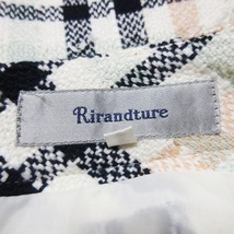 リランドチュール Rirandture スカート ツイード 台形 ミニ チェック フリンジ 小さいサイズ 0 白 アイボリー /CK12 ☆ レディース_画像6