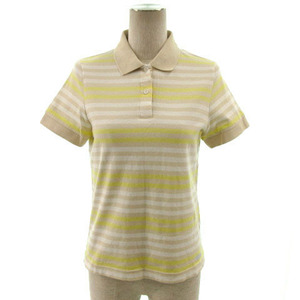  Adidas adidas рубашка-поло короткий рукав Logo вышивка окантовка бежевый желтый желтый цвет белый M женский 