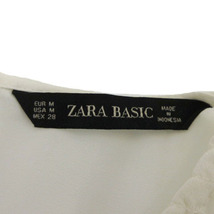 ザラ ベーシック ZARA BASIC カットソー ノースリーブ シャーリング プリーツ オフ白 ブラック 黒 M レディース_画像8