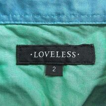 ラブレス LOVELESS シャツ 七分袖 ボタンダウン 2 緑 グリーン /CT メンズ_画像6